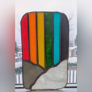 Multicolor Stained Glass Art Panel